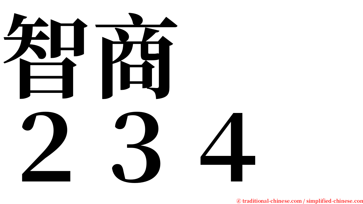 智商　　２３４ serif font